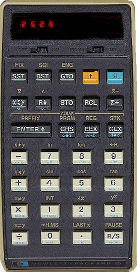 Enlarged view of calculator.